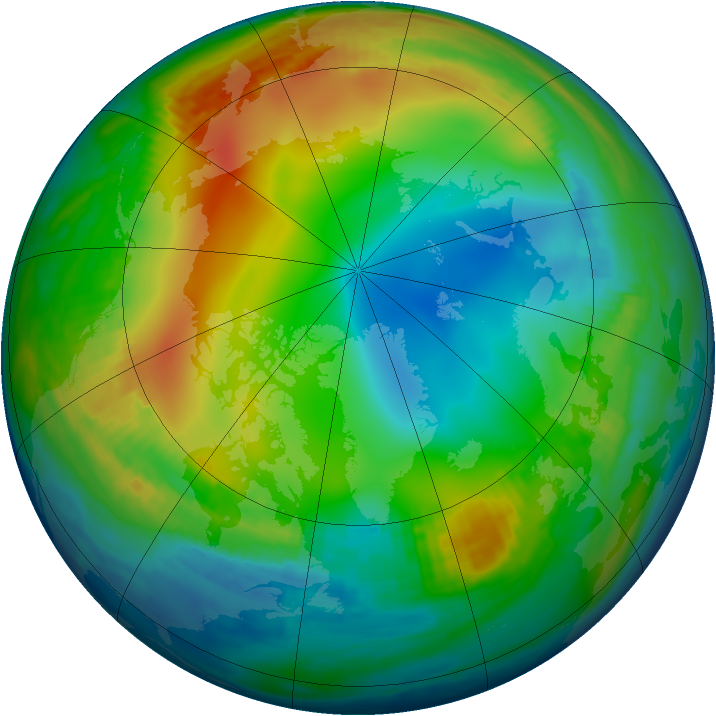 Arctic ozone map for 17 December 1984